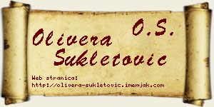 Olivera Šukletović vizit kartica